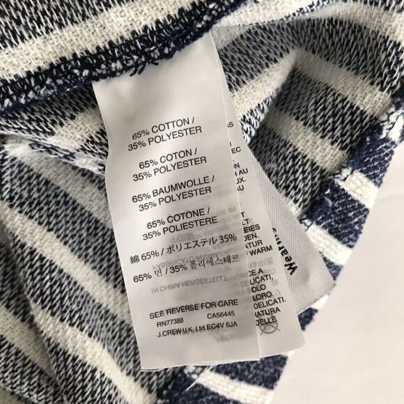 J. Crew Blue / Cream Striped Nautical Coastal Popover Beach Hoodie - Picture 15 of 16